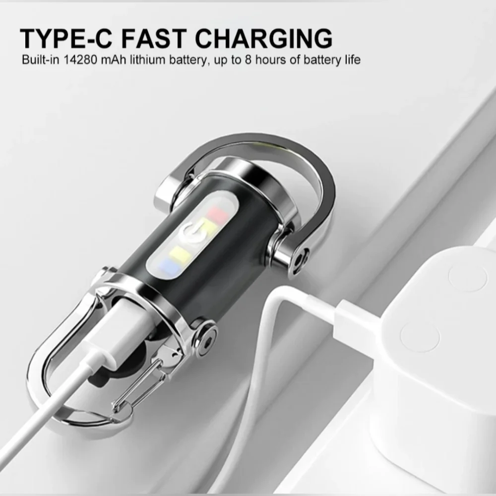 1200LM Super Bright Mini Led Flashlights USB Rechargeable Small Waterproof Keych